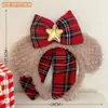 Navidad Lindo Felpa Caramelo Muñeco de Nieve Diadema Accesorios para el Cabello Diadema para Foto de Vacaciones Peine para Lavado de Cara Maquillaje Niña