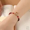Novo Cavalo de Balanço Macaron Azul Queimado Pulseira Dourada com Areia Roxa Pulseira Feminina Fashion e Versátil para um Ano Novo Suave