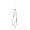 Atrapasol Luna Sol Jardinería Artesanía Decoración Dormitorio Sueño Dorado Cuentas Puntiagudas Color AB Combinación Estrella Luna Colgante de Cristal