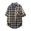 2026 Transfronterizo Amazon Verano Nuevo Estilo Hombres Holgada Cuadros Retro Manga Corta Camisa Talla Grande Moda Casual Camisa