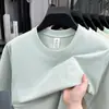 Camiseta de Manga Corta de Algodón Puro de Peso Pesado para Hombre 2026 Nuevo Verano Delgada Casual Versátil Transpirable Cuello Redondo para Hombre