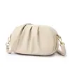 Bolsa feminina de marca com toque de luxo, novo modelo 2026, porta-moedas com zíper de três camadas, plissada, bolsa transversal feminina estilosa