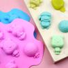 Intrigante Molde de silicona para pastel de 6 cavidades 6 cavidades Colección de personajes de dibujos animados molde para chocolate Molde de yeso DIY