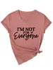 NO soy para todos. Camiseta de Manga Corta con Cuello en V Simple y Versátil para Mujer, Sitio Independiente Europeo y Americano de Ebay, para Exportación