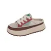 Sandalias de Suela Gruesa W520 para Mujer 2025 Nuevo Verano Ropa de Exterior Sandalias Baotou Malla Transpirable Medias Zapatillas de Media Pierna
