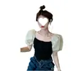 Estilo Suave Cuello Cuadrado Vestido Floral para Mujer Verano 2025 Nuevo Falda Corta Dulce y Picante Camisa de Encaje Camisa de Gasa