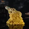 Ornamento Personalizado de Sapo de Vidro Sapo Dourado Cicada Dourada de Três Pernas Sapo Artesanato de Cristal de Vidro Atacado Personalizado