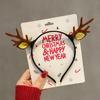 Adereço de cabeça de Natal fofo laço vermelho lantejou faixa de cabelo 2025 novo outono e inverno grampo de cabelo para foto faixa de cabelo mulheres