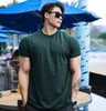 Camiseta Casual Versátil Simples de Manga Curta Pesada para Homens Verão 2025 Base Slim Fit Esportes Fitness Muscular Manga Curta