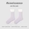 Calcetines Originales Renaissance Finos Transpirables de Primavera y Verano hasta Media Pantorrilla con Estilo Fresco y Lunares Azules para Mujer