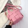 2025 Nueva Moda de Verano Estilo Coreano Bolso Tejido para Mujer Personalizado Ins Bolso de Hombro Bolso de Mano Bandolera Estilo Retro