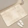 Alfombra de Baño Absorbente de Tierra de Diatomeas con Diseño de Línea Minimalista Transfronterizo para Entrada, Baño, Inodoro, Secado Rápido, Antideslizante, Felpudo de Alta Calidad