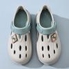 Zapatos de Agujeros Ropa Exterior para Mujer Suela Gruesa Verano Pantuflas para Aumentar la Altura Antideslizantes Transpirables EVA Color de Contraste Resistentes al Desgaste Pies sin Olor Pantuflas Baotou