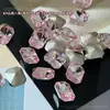 Diamantes rectangulares octogonales de corte zircón para decoración de uñas, brillantes y coloridos de corte flor de hielo, caramelos de hielo mahjong, decoraciones de uñas portátiles