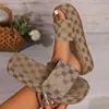 Pantuflas de Mujer Talla Grande para Uso en Exteriores, Punta Redonda, Ligeras, de una Sola Tira, Suela Gruesa, que Aumentan la Altura