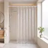 Cortina de Ducha para Baño de PEVA Impermeable y Antimoho, Separación Húmedo/Seco, Transparente, Gruesa, de Seda, Magnética, sin Taladro
