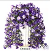 Eucalipto Enredadera de la Mañana Narciso Orquídea Flor de Seda Boda Exterior Jardín Colgante de Pared Enredadera de Techo Enredadera Artificial