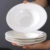 Plato de cena occidental con sombrero de paja, serie en relieve, color girasol, blanco puro, sencillo, de 8,5 pulgadas, para el hogar, plato de sopa para el hogar