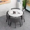 Mesa de Comedor Simple que Ahorra Espacio para Uso Doméstico, Adecuada para Apartamentos Pequeños, Mesa de Comedor para Negociaciones en Tiendas, Juego de Mesa y Sillas, Mesa Redonda para Recepción