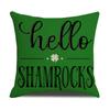 Amazon transfronterizo marzo St. Funda de almohada de lino con trébol del Día de San Patricio Almohada decorativa para festividad irlandesa