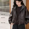 Chaqueta de Cuero para Niña Moda Otoño Abrigo con Capucha Infantil Modelo Nuevo 2026 Chaqueta de Cuero Primavera y Otoño para Bebé Niña