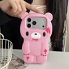 Funda de Teléfono Antigolpes Compatible con iPhone 14/13 12 Apple 17/16/15 PRO MAX con Diseño de Oso Violento de Dibujos Animados