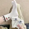 Meias fofas de estilo japonês para primavera e outono, na altura da panturrilha, com estampas de animais de desenho animado, meias de cinco dedos para mulheres, meias separadas nos dedos para meninas, meias Lolita