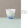 Taza de Té de Hielo Jade Orquídea y Carpa Pintada a Mano con Degradado Miyan, Taza de Degustación Hecha a Mano, Juego de Té Kung Fu, Taza Individual, Alto Valor Estético