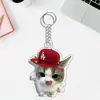 Nuevo Llavero Acrílico Transfronterizo para Mascotas Colgante Lindo de Gato y Perro