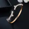 Joyería Transfronteriza de Oriente Medio, Elegante Pulsera Abierta Microincrustada de Circonita, Pulsera Femenina de Moda y Sencilla al por Mayor