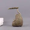 Figura Creativa de Erizo Vintage de Latón Puro Escultura Pequeña de Erizo de Cobre Artesanía Adorno de Decoración de Escritorio de Oficina