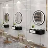Gabinete de herramientas de pared para salones de belleza, estante de pared moderno para tiendas de peluquería, gabinete de almacenamiento de pared