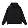 Otoño 380g Algodón Diamante Manga Raglán Retro Habilidad Marca de Moda Sudadera con Capucha Cierre Cremallera Chaqueta Pareja Casual Exterior Top