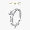 Anillo de plata esterlina S925 encantador de circonita para mujer, estilo japonés y coreano, lujo ligero, elegante, en forma de corazón, propuesta, compromiso, anillo de diamantes, anillo, pulsera