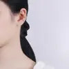 Anel de osso da orelha em prata de lei S925, clipe de orelha torcido, camada dupla, fecho de orelha sem furo, moderno, nicho, simples, joia de orelha da Coreia do Sul