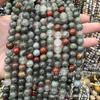 Ventas Directas de Fábrica Piedra de Sangre Africana Natural Cuentas Sueltas Cuentas Redondas Pulsera DIY Accesorios para Joyería Joyería Semi-Terminada Al por Mayor