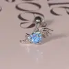 Piercing de Língua com Asas de Diabo em Formato de Coração Aço Inoxidável Joia de Língua Personalizada Novo Anel de Língua de Cobre com Microincrustação de Zircônia Joias para Piercing Atacado