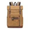Mochila de Lona Encerada con Aceite Transfronteriza Europea y Americana para Hombre, Bolsa Impermeable para Computadora, Mochila Retro de Montañismo, Mochila Casual