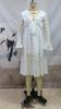 Vestido midi blanco de manga larga, nuevo para primavera y verano, vestido holgado de estilo urbano con cuello en V.