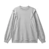 Llegada Nueva Primavera 2025 Suéter Pulóver Cuello Redondo Línea Ming para Hombre Estilo Hong Kong Holgado Pesado con Capucha Manga Larga