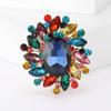 Broche de Cristal de Color Brillante Retro Creativo Personalizado Moda Europea y Americana Accesorios para Abrigo Ropa Ramillete