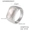 Anillo de concha blanca Rice Duoduo Joyería Europea y Americana para Mujer Acero Inoxidable Chapado en Oro de 18k Anillo de Moda Delicado Sin Color