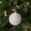 Accesorios de Bola Envueltos en Cuerda de Cáñamo de 8 cm Estilo Europeo y Americano de Nuevo Producto Transfronterizo Bola de Espuma Envuelto en Cuerda de Algodón Decoraciones Colgantes para Árbol de Navidad