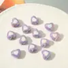 Cuentas Sueltas de Acrílico con Recubrimiento UV en Forma de Corazón de Dos Colores con Agujero Recto Accesorios para Cadena de Teléfono DIY Materiales para Bisutería