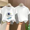 Camiseta de manga larga para niño, imitación dos piezas, algodón puro, nuevo estilo otoño 2026, para niños mayores, top básico para primavera y otoño