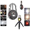 Chaveiro USB multifuncional para exterior com lanterna, mini lanterna de trabalho COB portátil, lanterna de emergência, luz de acampamento
