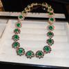 Verde diamante-embutido círculo flor buckle colar europeu e americano indústria pesada de alta qualidade colar elegante leve de luxo para as mulheres
