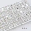 Rhinestones para Uñas Flor de Hielo Blanca Cristal Dongzhou, Rhinestones Ovalados y Cuadrados con Base de Punta, Rhinestones Deslumbrantes de Hielo Triturado, Rhinestones Portátiles para Uñas