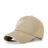 Novo Boné de Baseball Lavado com Letra Bordada Masculino e Feminino Vintage Coreia do Sul Chapéu Buraco Casual Face Pato Boné de Aba