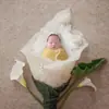 Accesorios de Fotografía Fieltro de Lana Hecho a Mano Almohadilla de Lana Manta Forma de Flor Cuadrado Redondo Estudio Fotográfico Recién Nacido Luna Llena